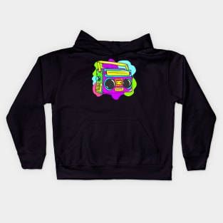 Neon Hippy 80s 90s Costume Retro Vintage Kids Hoodie